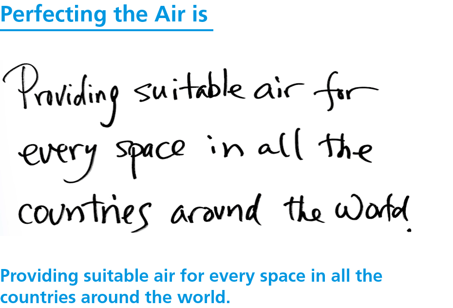 Perfecting the Air is Providing suitable air for every space in all the countries around the world.